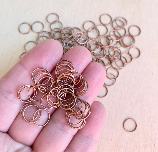 Jump rings - 10mm - BRONZE TONE  - 100 pieces