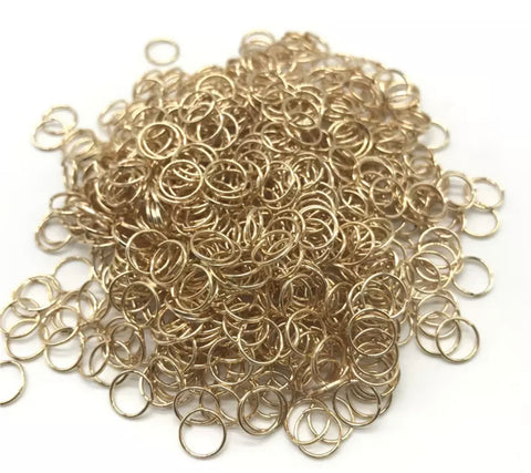 Jump rings - 8mm -CHAMPAGNE GOLD TONE  - 100 pieces