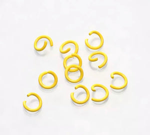 8mm coloured Jump rings - Yellow x 50 pieces