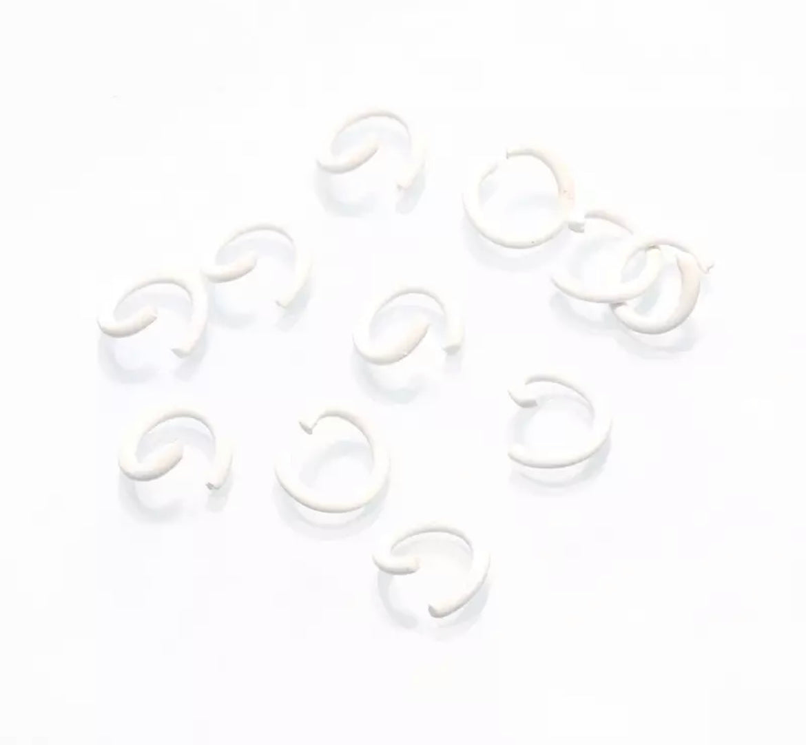 8mm coloured Jump rings - White x 50 pieces