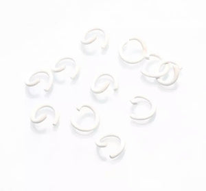 8mm coloured Jump rings - White x 50 pieces