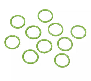 Coloured Jump rings - 10mm - GREEN- 100 pieces
