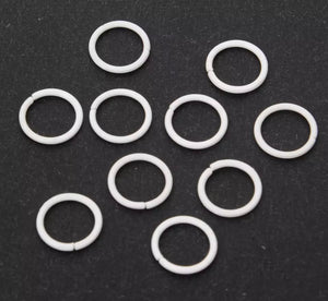 WHITE - Coloured Jump rings - 10mm X 100 PIECES