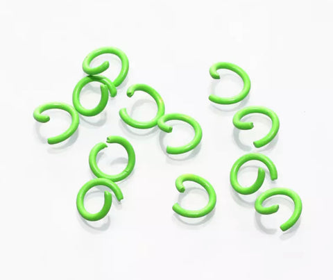 8mm coloured Jump rings - Green x 50 pieces