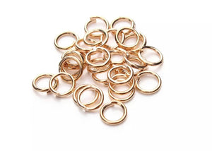 Champagne colour jump rings 8mm - 100 pieces