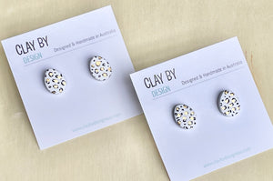 Large GOLD leopard Easter Egg studs