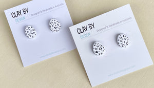 Large leopard Easter Egg studs