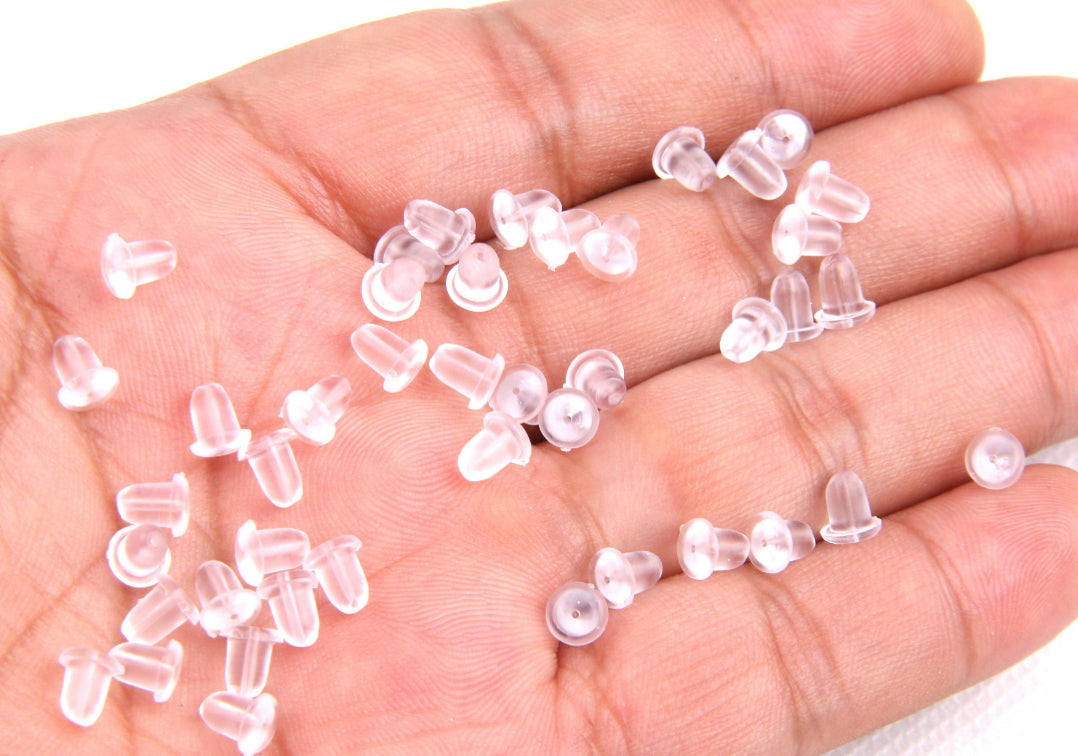 Silicone earring backs, perfect for hook earrings x 50 pieces