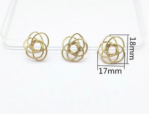 Genuine 18K gold plated flower charms x6