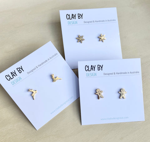 REINDEER Gold stainless steel studs