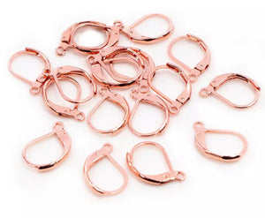 Rose gold stainless steel huggie hoops - 10 pieces