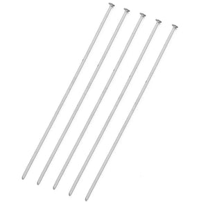 Flat head pins, silver plated stainless steel  - 10 x pieces