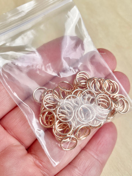 Light Rose Gold jump rings 8mm x 100 pieces