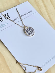 Moroccan print pendant necklace - 45cm