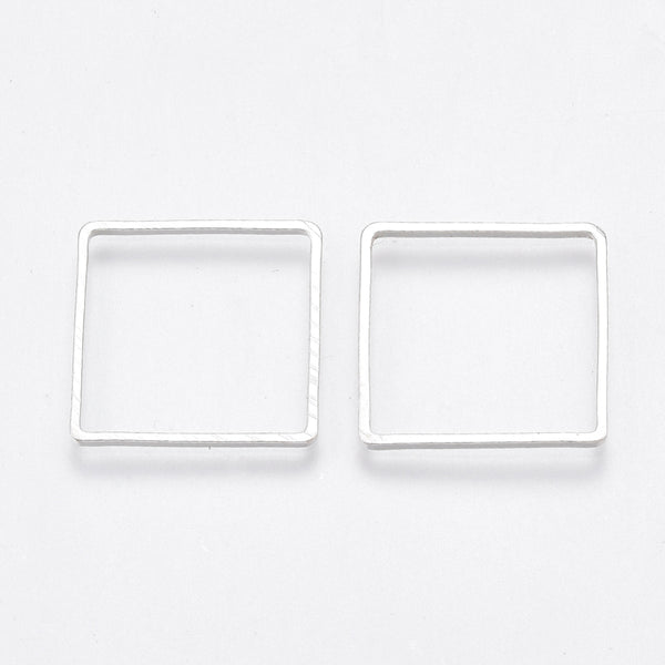 Silver plated square charm x 10 pieces