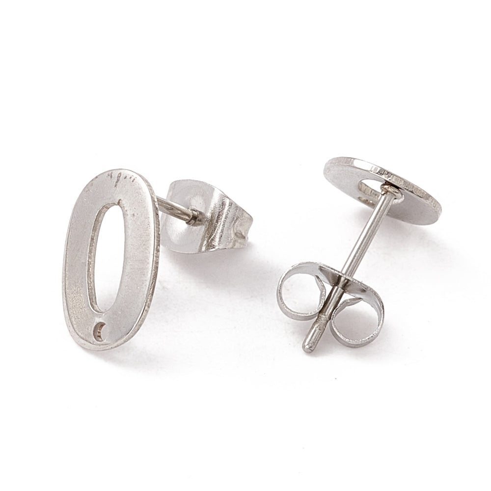 Stainless steel oval stud top x 20 pieces