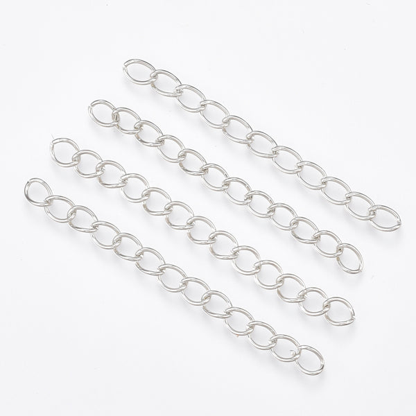 Silver plated chain extender - pack of 10