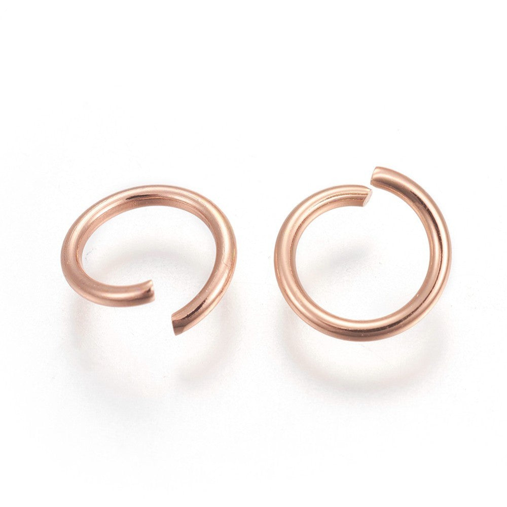 Rose Gold STAINLESS STEEL jump rings 8mm x 1mm - 100 pieces