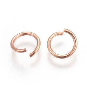 Rose Gold STAINLESS STEEL jump rings 8mm x 1mm - 100 pieces