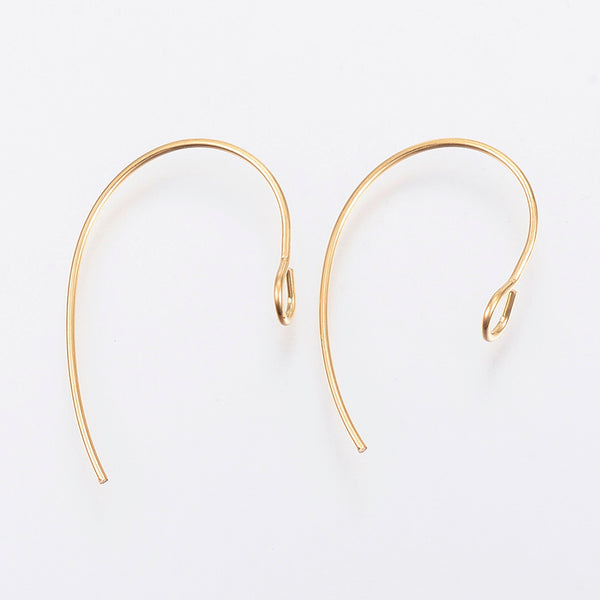 Gold plated stainless steel hooks 2.5cm x 1.6cm x 10 pieces (5 pairs)