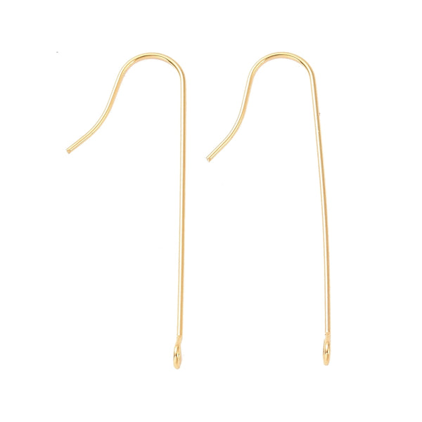 NEW 3.9cm long hook gold plated 316 surgical stainless steel hooks from 10 to 50 pieces.