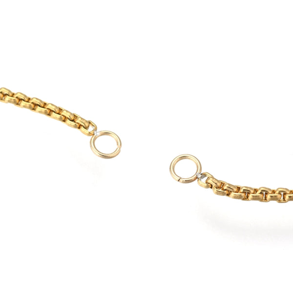 Gold stainless steel open ended bracelet x 1 piece - 1.5cm
