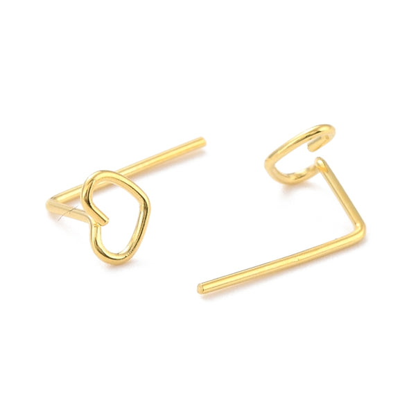 REDUCED Gold plated 925 sterling silver heart hooks x 1 pair