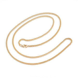 75cm - Gold plated stainless steel CURB chain with lobster clasp x 1 piece