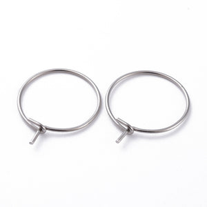 316L surgical stainless steel hoops 2CM x 10 pieces