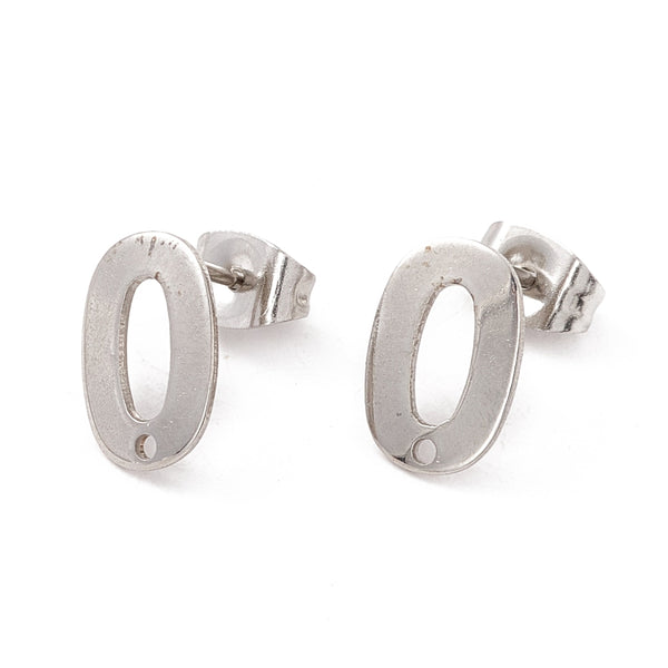 Stainless steel oval stud top x 20 pieces