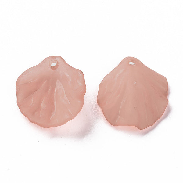 Rose Brown/Pink coloured acrylic petal charms - pack of 20
