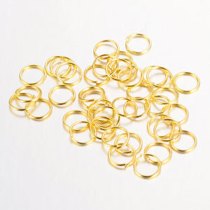 Bright Gold jump rings 8mm x .9mm - 100 pieces