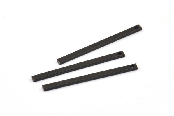 Black bar charm connector x 4 pieces - 3cm