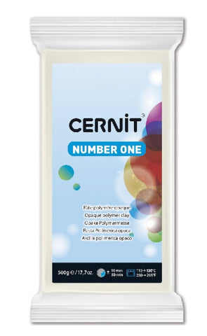 Cernit Number One Large block - 500g -  Opaque White